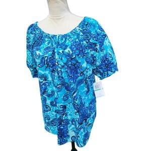 Cappagallo. Y2K, Off the Shoulder Paisley Top. Size: Large